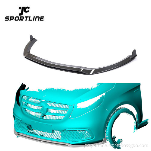 Carbon Fiber Front Bumper Spoiler for Mercedes-Benz V220D/V250 V-Class 4-Door 2020-2021